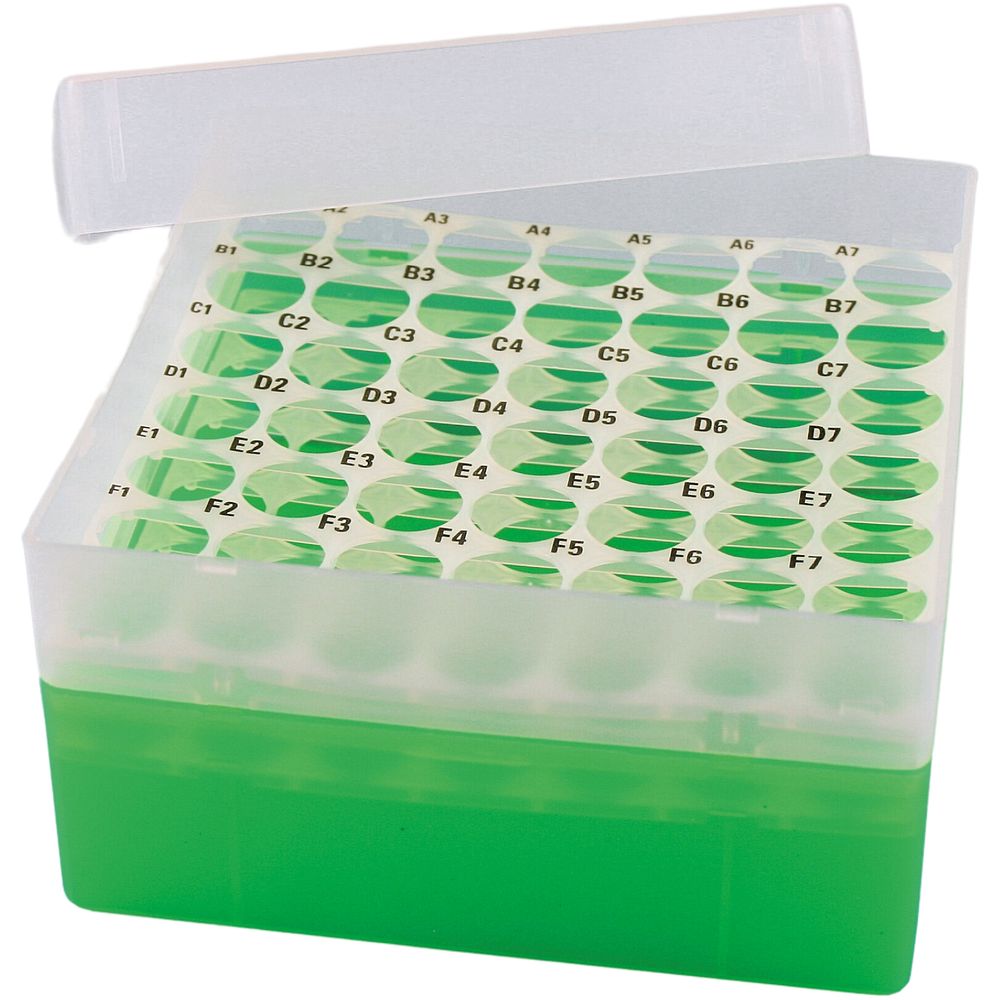 Cryoboîtes 130&nbspx 130&nbspmm en polypropylène, 49&nbsptubes, hauteur 80&nbspmm