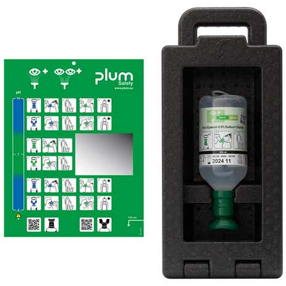 Stations lave-œil portables avec flacons de solution de chlorure de sodium