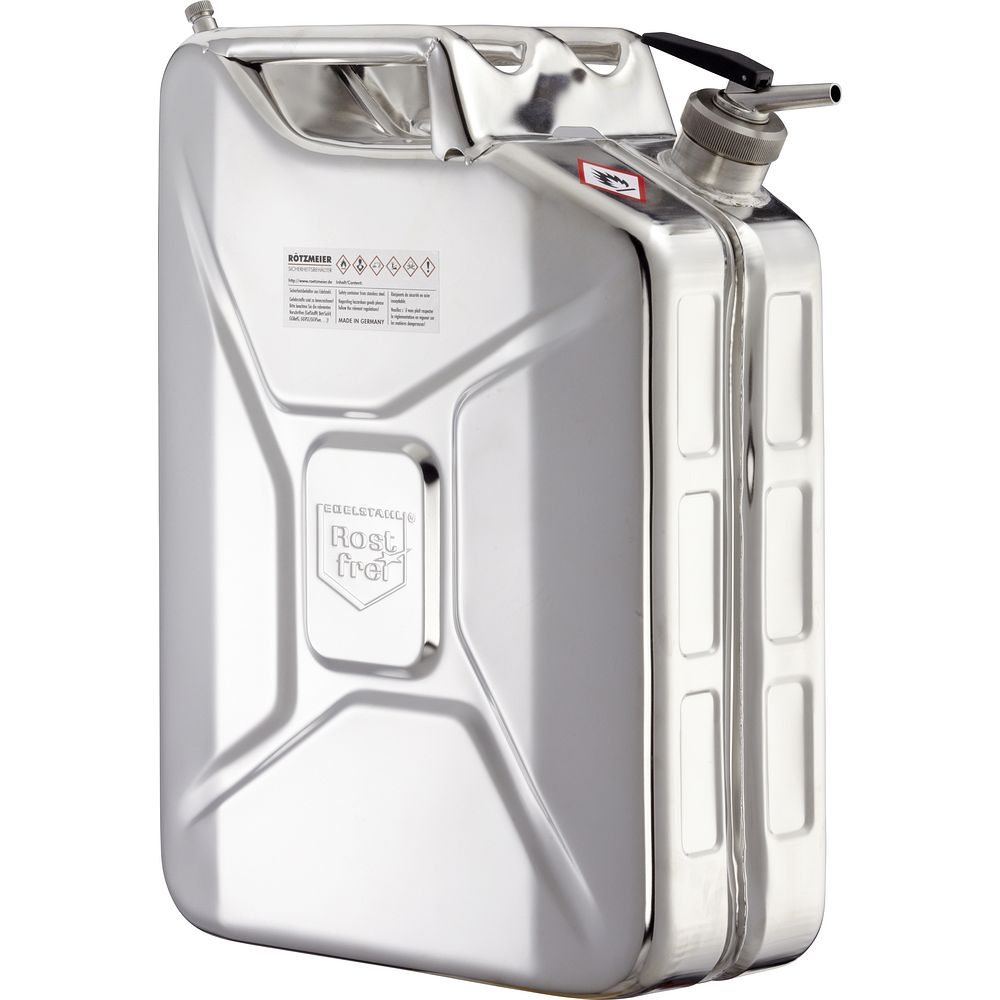 Jerrycans de sécurité en acier inox avec bouchon à vis