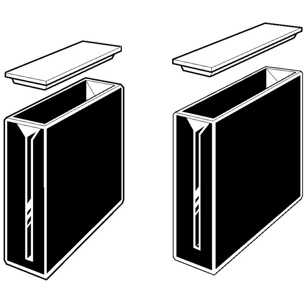 Cuves micro rectangulaires à parois noires avec couvercle en PTFE