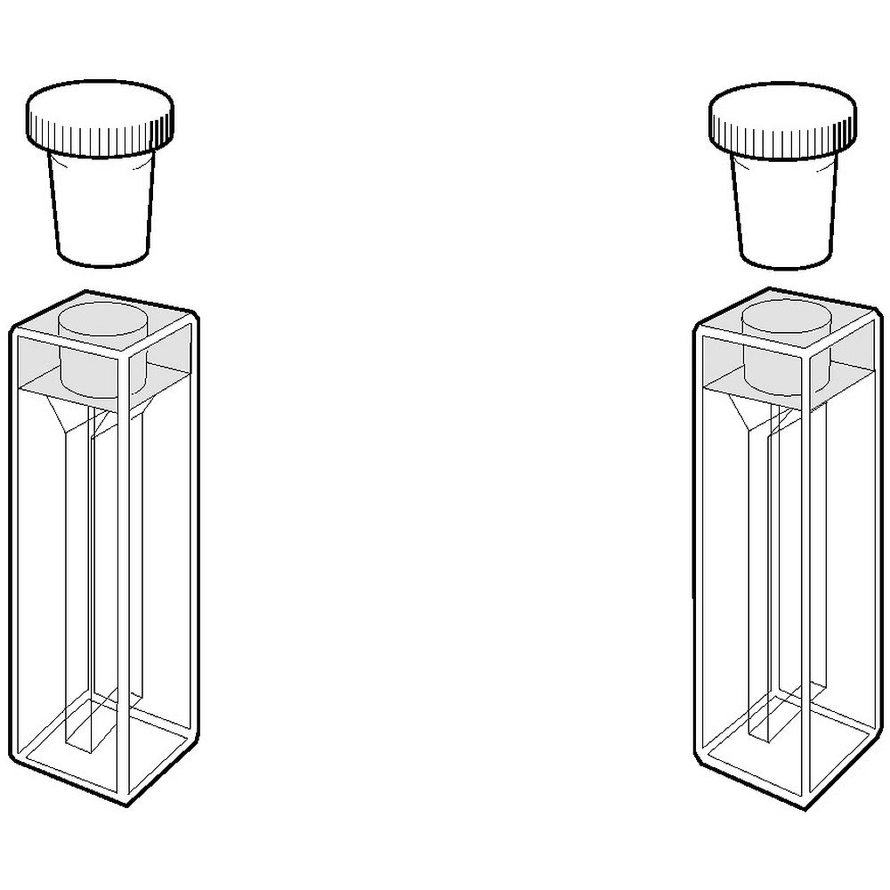 Cuves semi-micro et micro rectangulaires pour fluorimètre avec bouchon étanche en PTFE